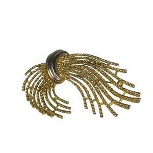 M Jent Brooch Goldtone Rope Wheat Bundle 1 1/8 Inch Pin Tarnish